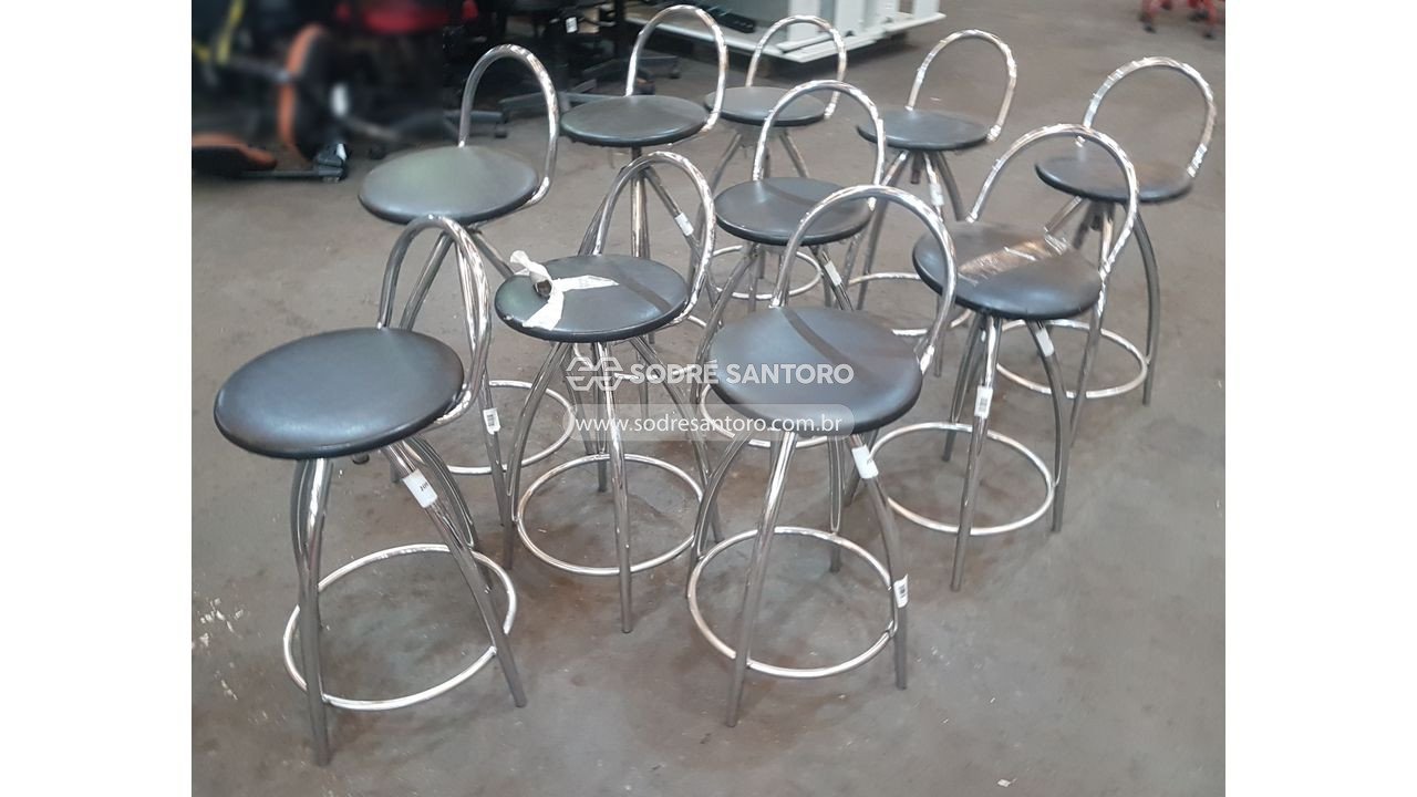 Foto 2: 10 banquetas altas giratorias assento redondo