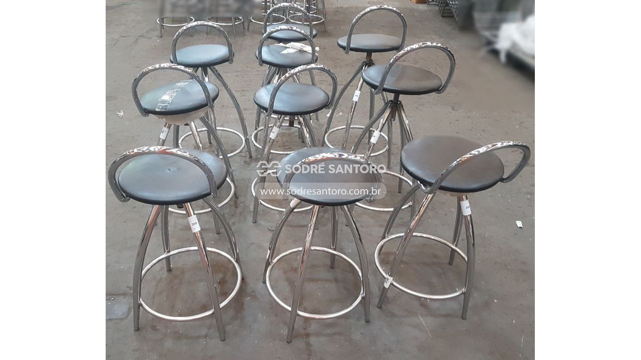Foto 4: 10 banquetas altas giratorias assento redondo