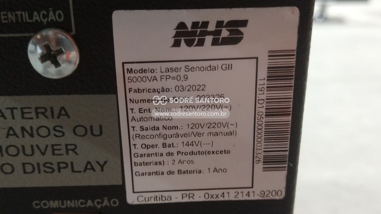 Foto 3: nobreak nhs laser senoidal gii 5000va fp=0,9
