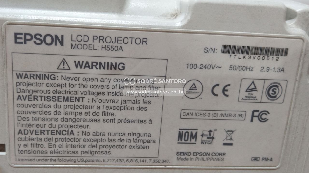 Foto 5: projetor epson powerlite w18+ h550a