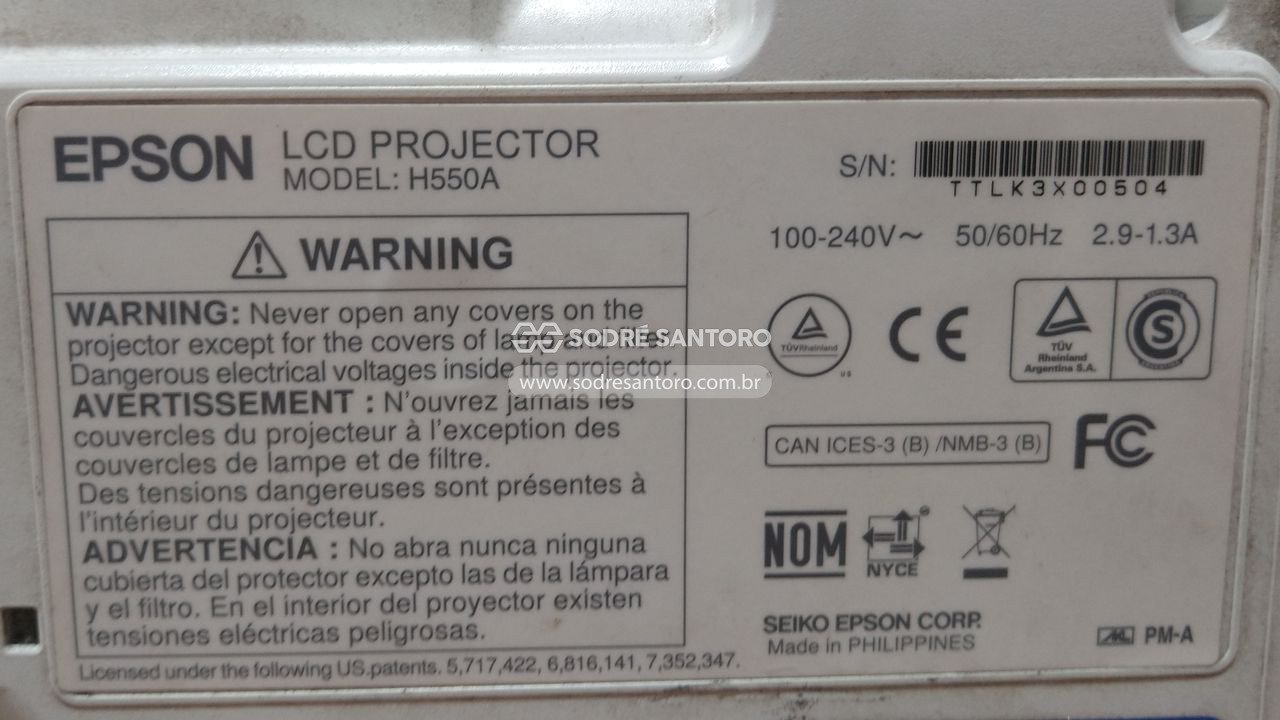 Foto 5: projetor epson powerlite w18+ h550a